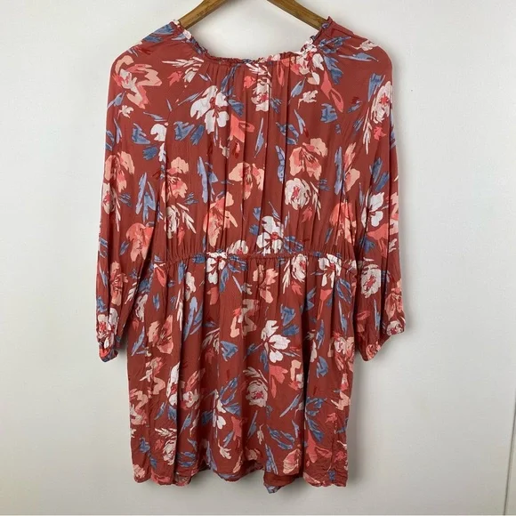 🦋Isabel Maternity Woven Floral Babydoll Top Chiffon Blouse Size XL - Picture 5 of 9